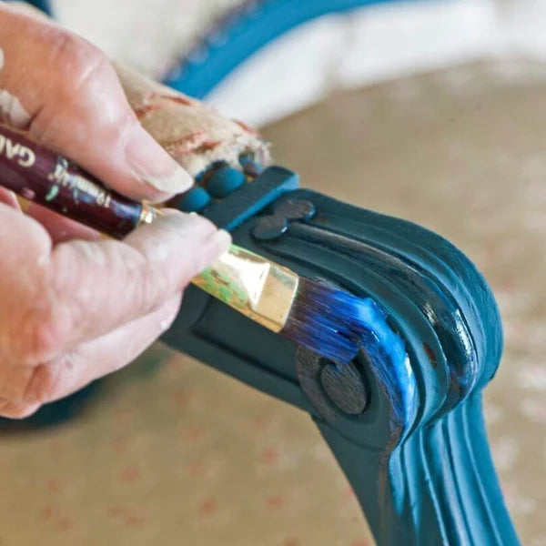 Annie applying size glue