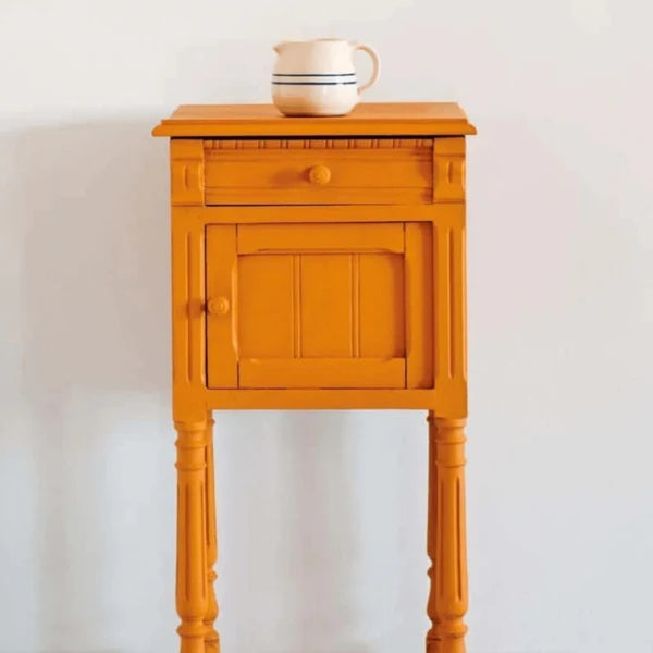 Annie Sloan side table in Barcelona Orange