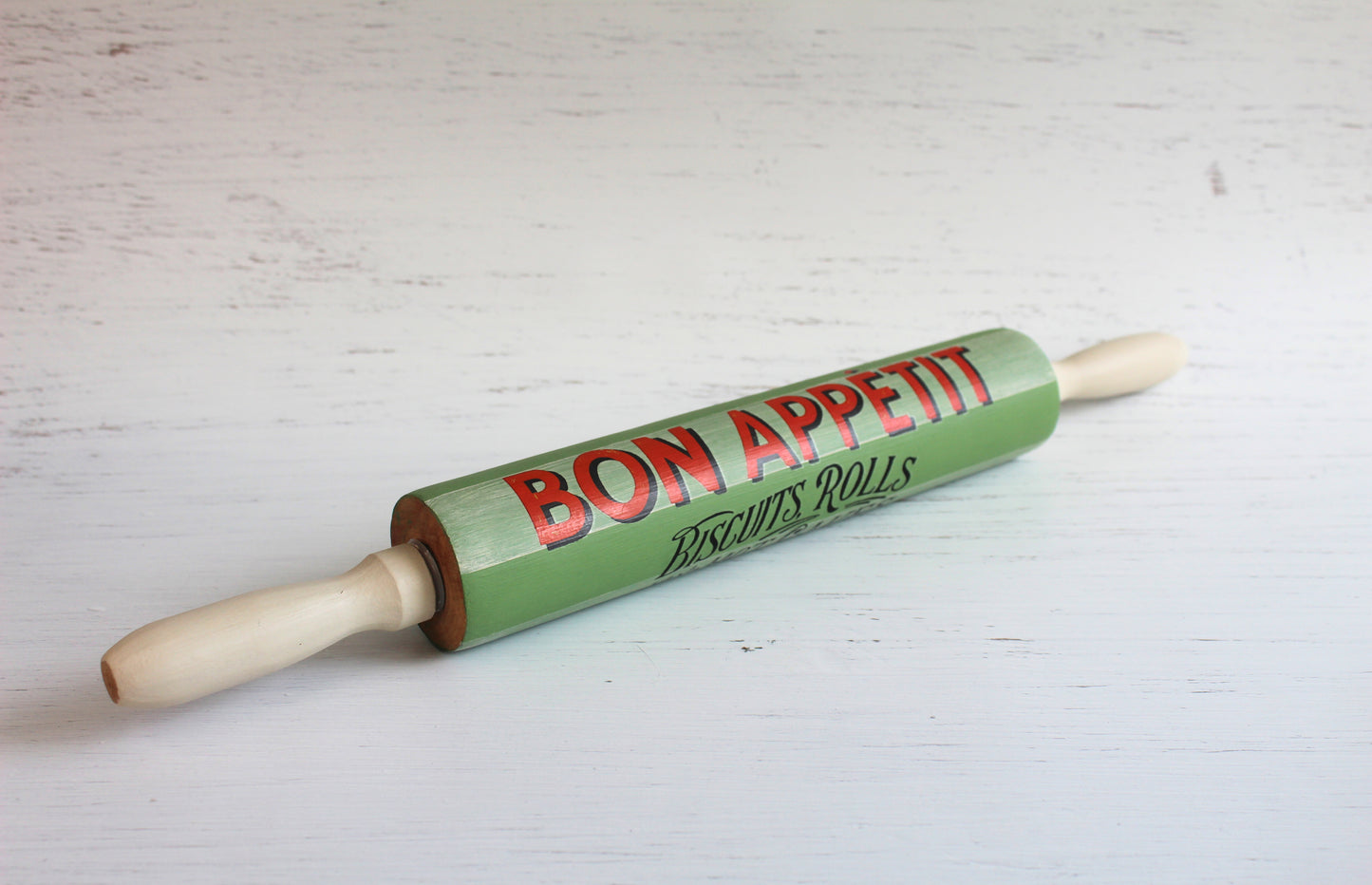 Vintage Bon Appetite Rolling Pin - French Country Kitchen Décor
