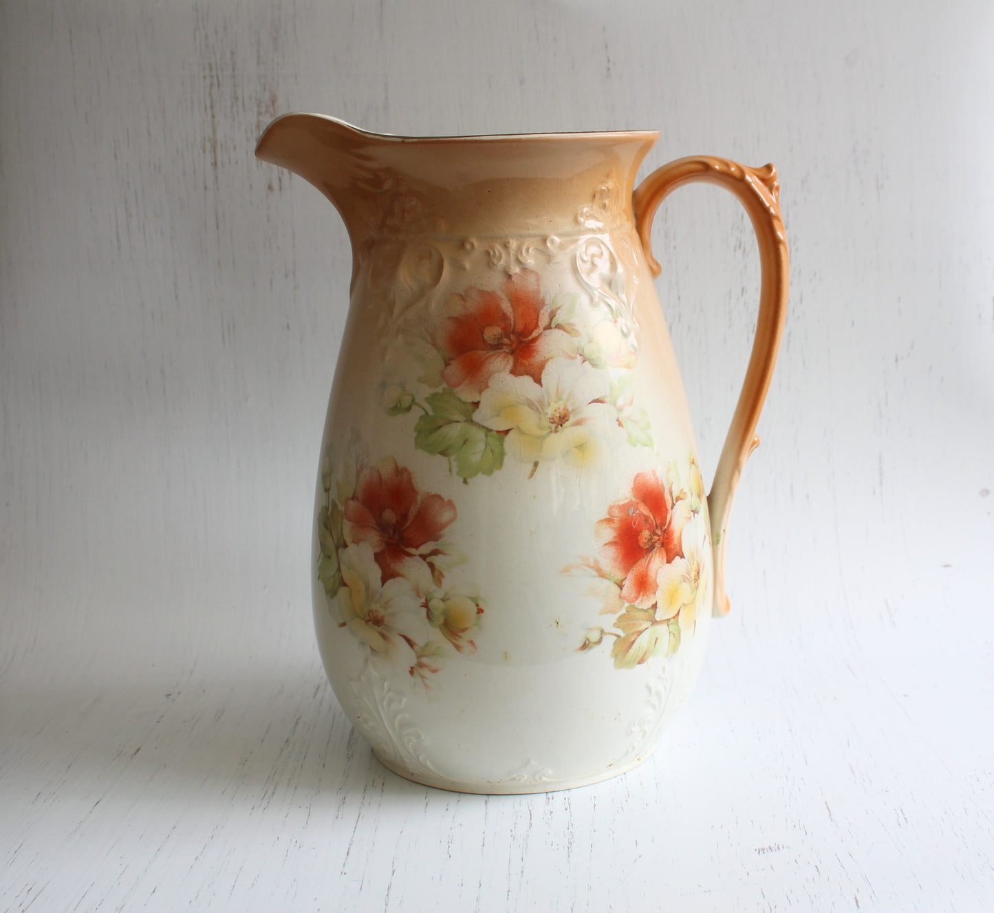 Vintage Burgess and Leigh Floral Pitcher - 1940s English Ceramic Jug