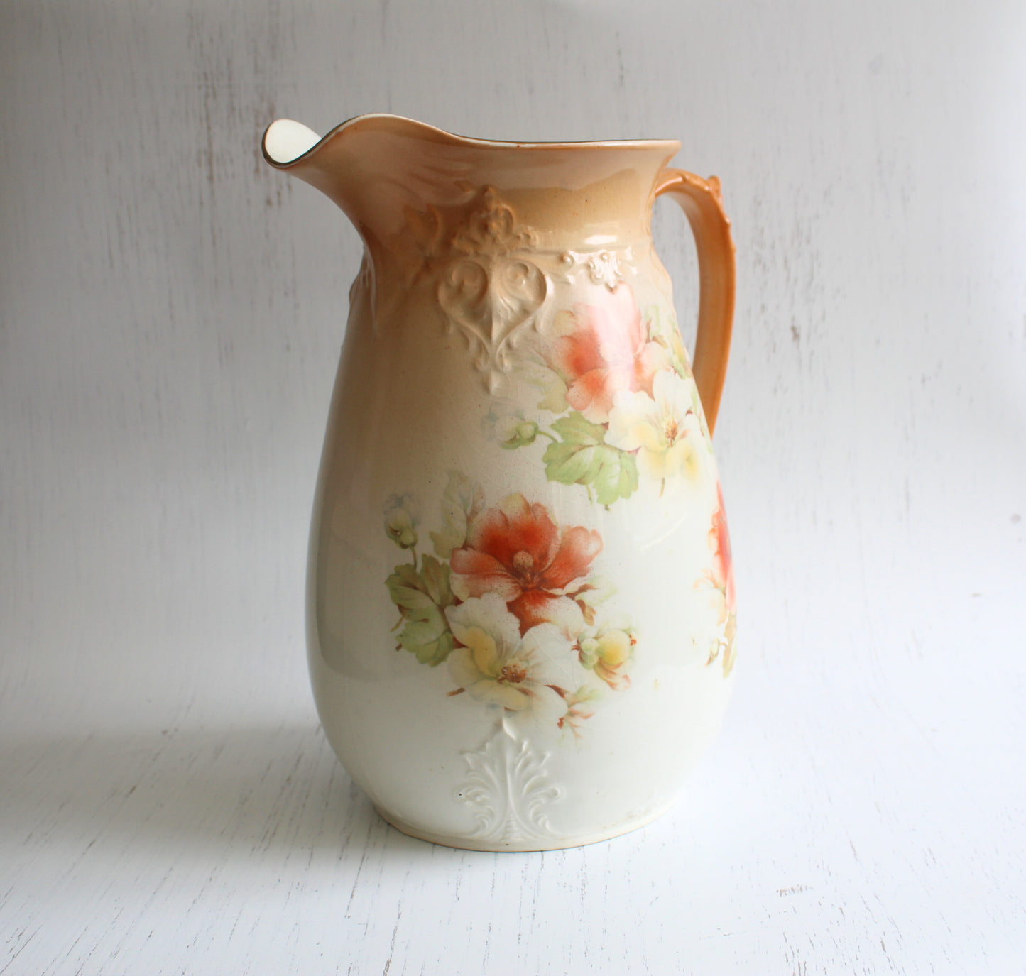 Vintage Burgess and Leigh Floral Pitcher - 1940s English Ceramic Jug
