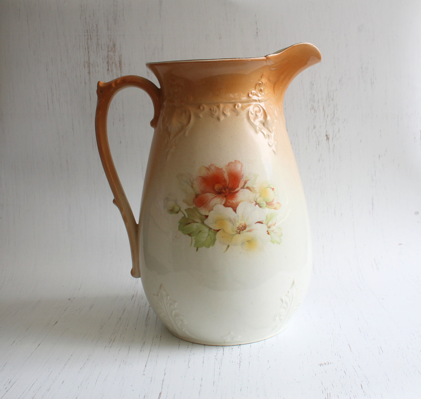 Vintage Burgess and Leigh Floral Pitcher - 1940s English Ceramic Jug