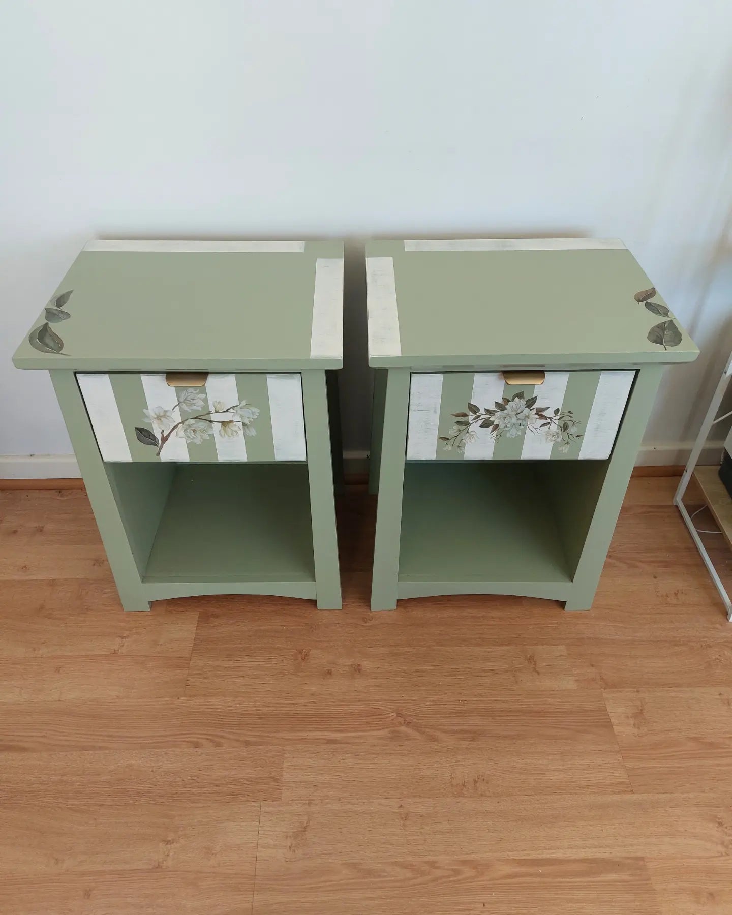 Sage Green Magnolia Bedside Tables